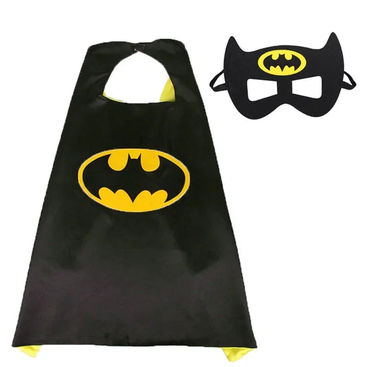 Halloween Super Hero Masquerade Mask Cape Cloak Anime Spider Man Batman Cloak Action Figure Toys Cosplay  Party Gifts