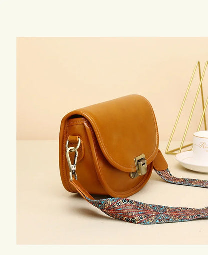 New Style Genuine Leather Women's Small Bag Vegetable Tanned Cow Leather Single Shoulder Bag Lady Popular Messenger Purse
