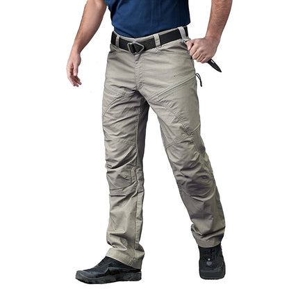 Stretch Tactical Pants Men Water Resistant Rip Stop Cotton Outdoor Work Cargo Pants Multi-Pocket Lightweight Combat Hiking Pants