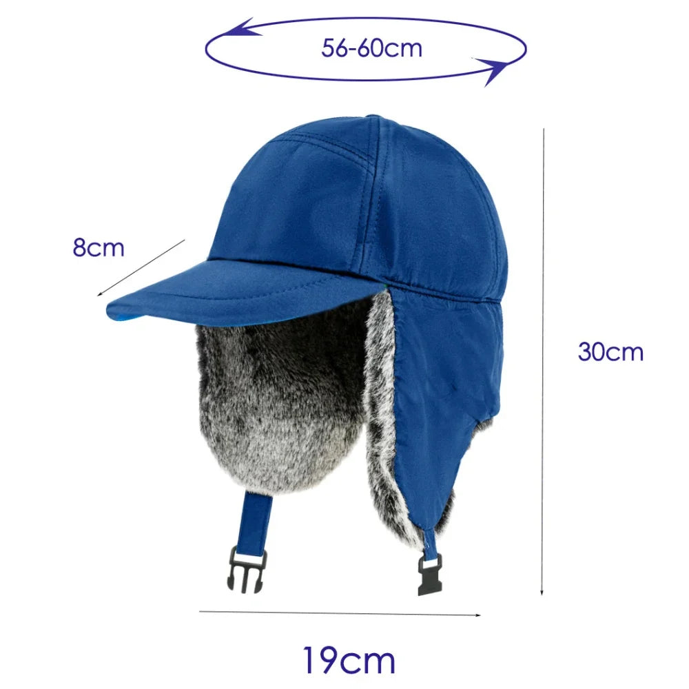 Russian Hat Men Women Waterproof Snow Ski Earflap Cap Thick Warm Fleece Lined Autumn Winter Hat Male Female Trapper Caps