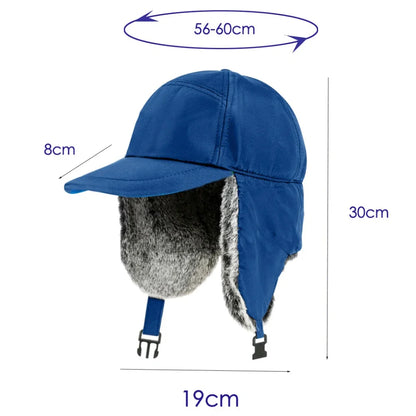 Russian Hat Men Women Waterproof Snow Ski Earflap Cap Thick Warm Fleece Lined Autumn Winter Hat Male Female Trapper Caps
