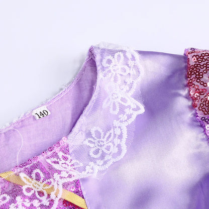 Kids Rapunzel Disney Dress for Princess Girl Tangled Cosplay Costume Halloween Christmas Carnival Birthday Party Fancy Clothes