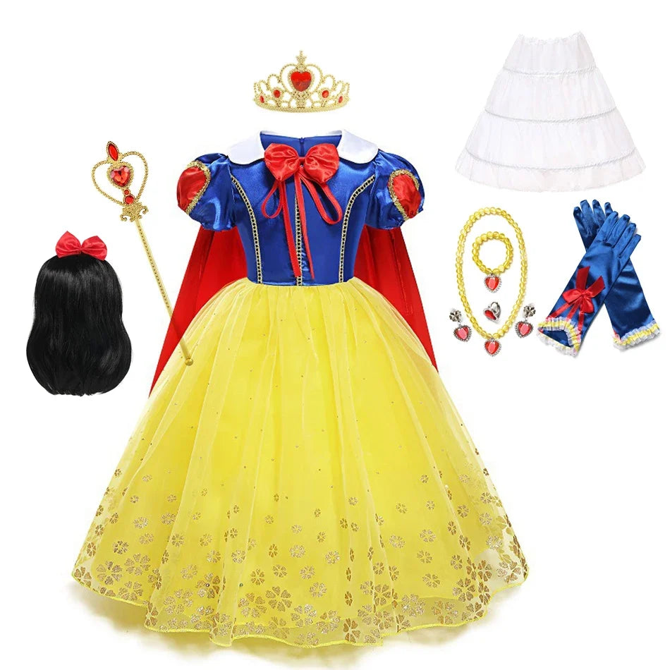 Girls Snow White Dress Kids Princess Dress Up Costumes Toddler Snow White And Huntsman Fancy Clothing Christmas Party Outfits