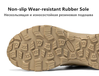 Winter Anti-slip Mens Boots Outdoor Leather Hiking Boots Breathable Men Desert Boots Comfortable Ankle Boots Men Work Shoes