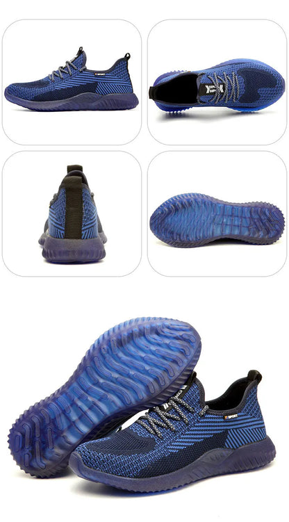 Lightweight safety shoes for men breathable safety work sneakers with iron toe indestructible shoes men women summer work shoes