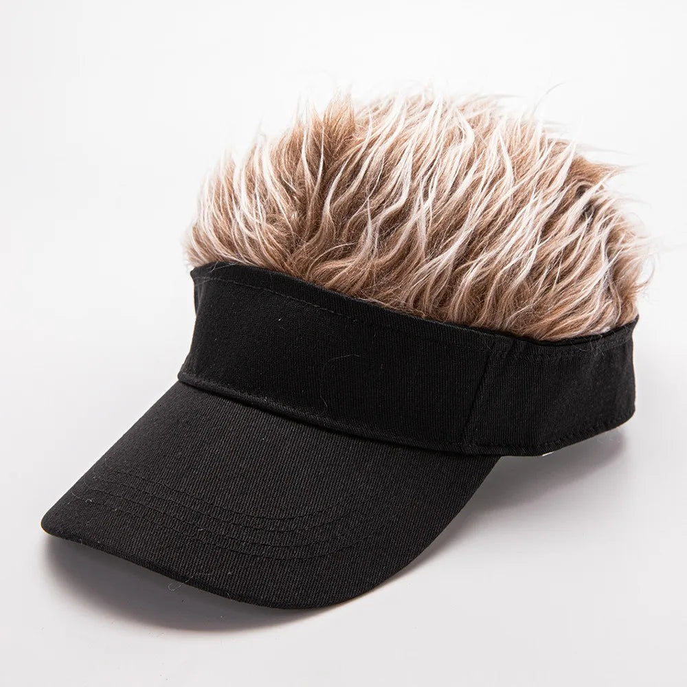 Men Women Baseball Cap With Spiked Hairs Wig Hat Spiked Wigs Casual Unisex Sunshade Adjustable Sun Visor