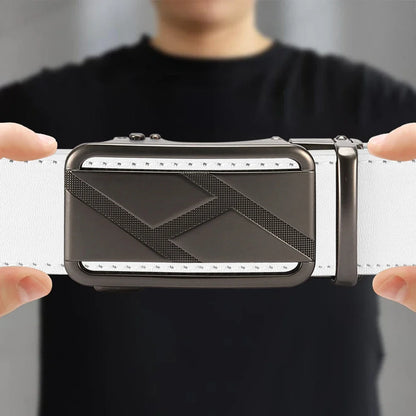 Brand Leather Belts for Men 105cm-135cm Automatic Belt with Ratchet Strap Top Quality Belts Luxury Belts for Men