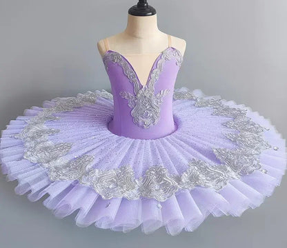 Professional Ballet Girl Blue Pink Pancake Princess Ballet Party Dress Ballet Dance Costume