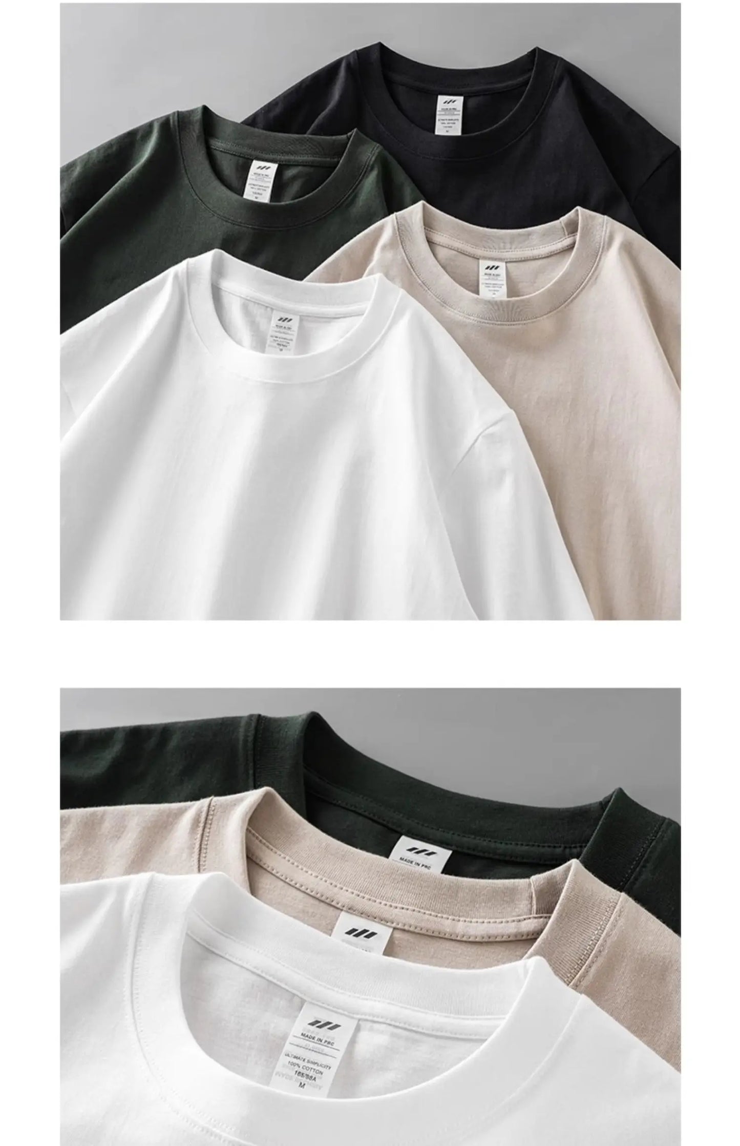 8.1Oz 230gsm Men's Pure Cotton T Shirts 2025 Summer New Oversizes Solid Color T-Shirts for Men and Women Customizable