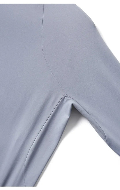 Men's Quick-Dry Half-Zip Long Sleeve T-Shirt – Breathable Four-Way Stretch Athletic Top with UPF50+ Cool Touch for Running & Gym