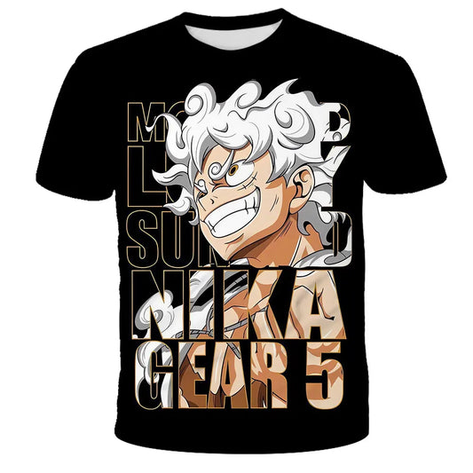 New Japanese anime One Piece cartoon children's adult 3D printed top T-shirt One Piece Dragon Ball boy cartoon top T-shirt