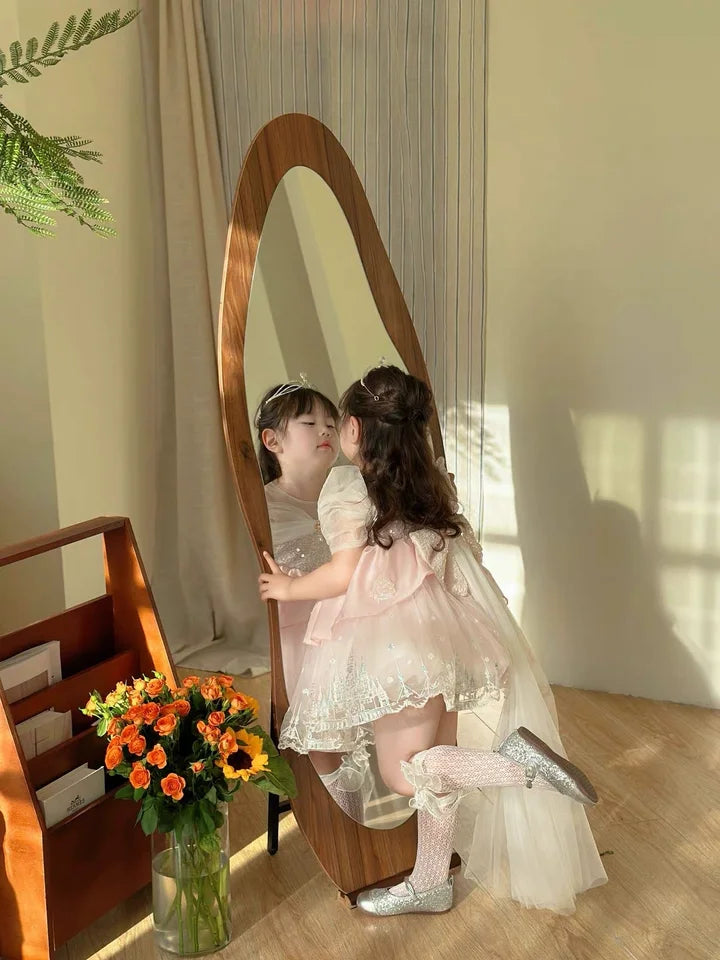 Sweet Baby Girls Princess Lolita Dress Kids 2026 New Summer Fashion Sequined Tulle Embroidery Puff Sleeve Performance Tutu Dress