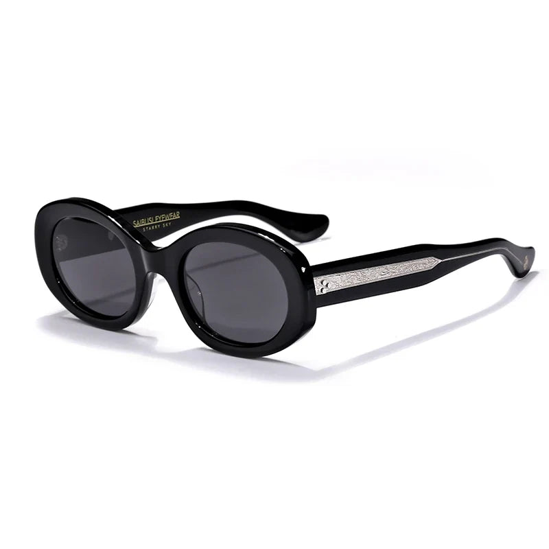 Top Quality Handmade Oval Acetate Men Women Vintage Sunglasses New Exquisite Design Sunglasses Outdoor UV400 Luxury Sunglasses