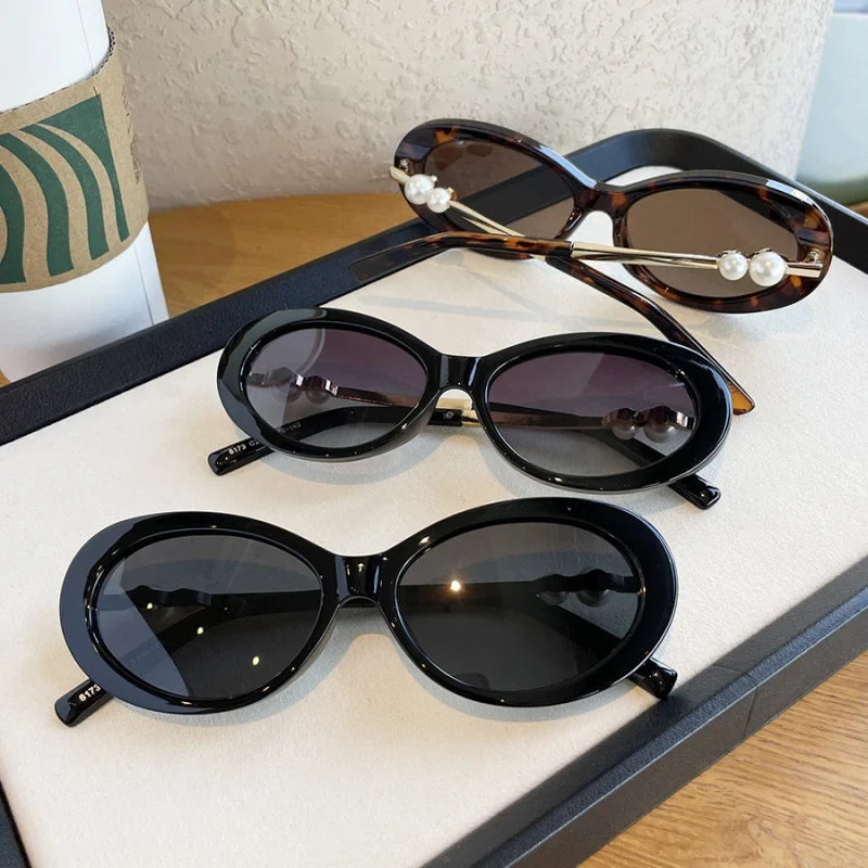 European and American Versatile Pearl Sunglasses for Women, High-End Celebrity Style Fashionable Polarized Sunglasses