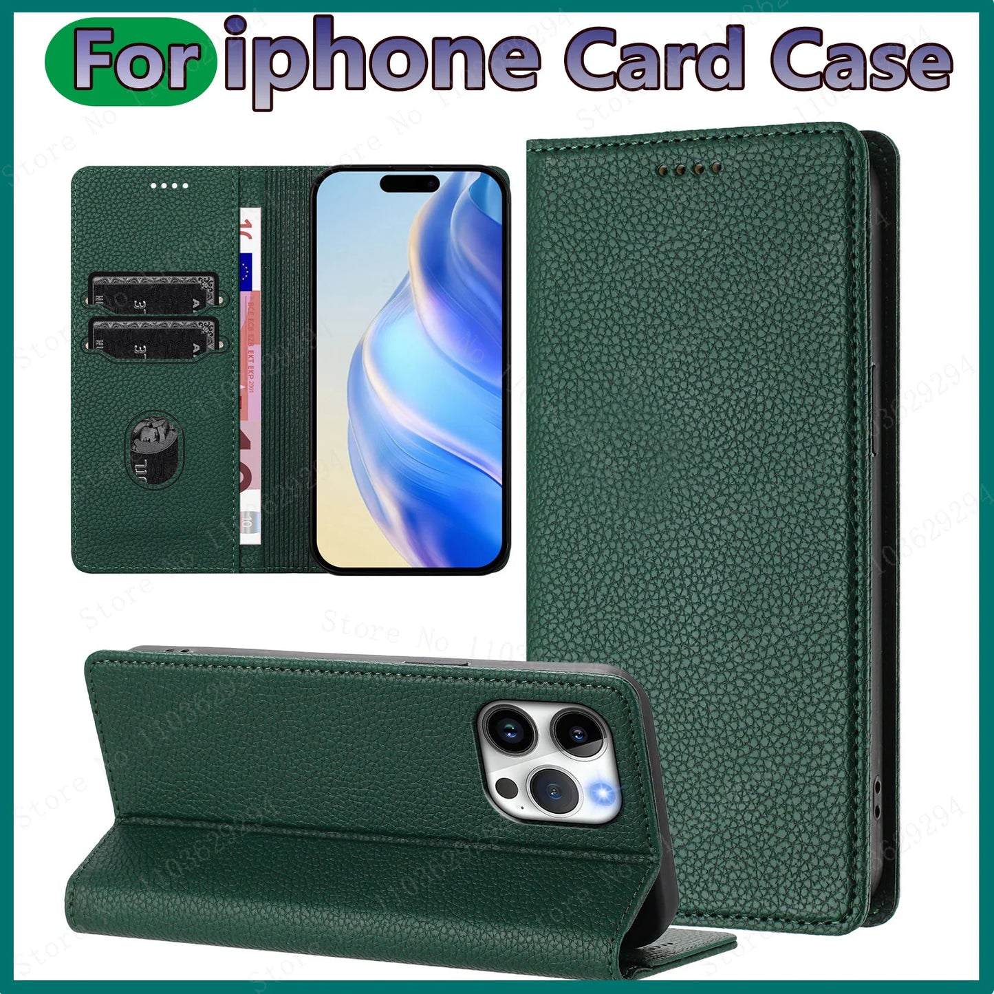 Flip Case For iPhone 16 Pro 15 14 Plus 13 11 Pro Max 12 Mini XR XS 7 8 6S Card holder Magnetic Leather Wallet Satnd Phone Cover