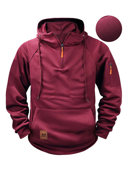 2025 New Men's Keep Warm Hoodie Streetwear Jacket Long Sleeve Sweatshirts Zipper Hooded Pullover Male Running Hooded Sweatshirt