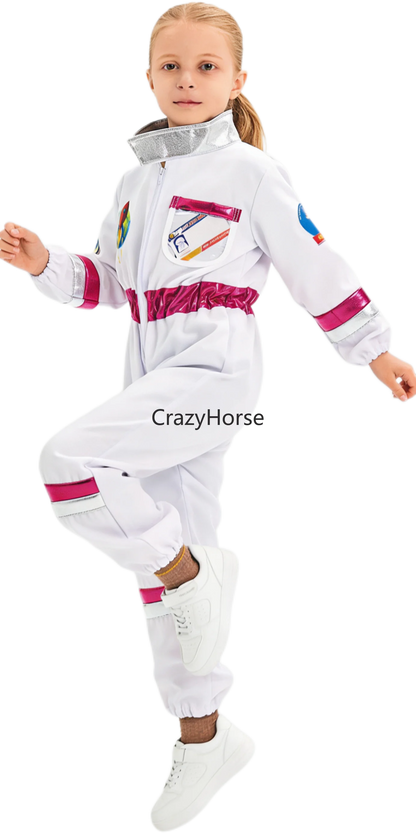 New Astronaut Boys Girls Cosplay Costume for Kids Spaceman Child Halloween Dress Up Children Rocket Jumpsuit Outfit Bodysuits