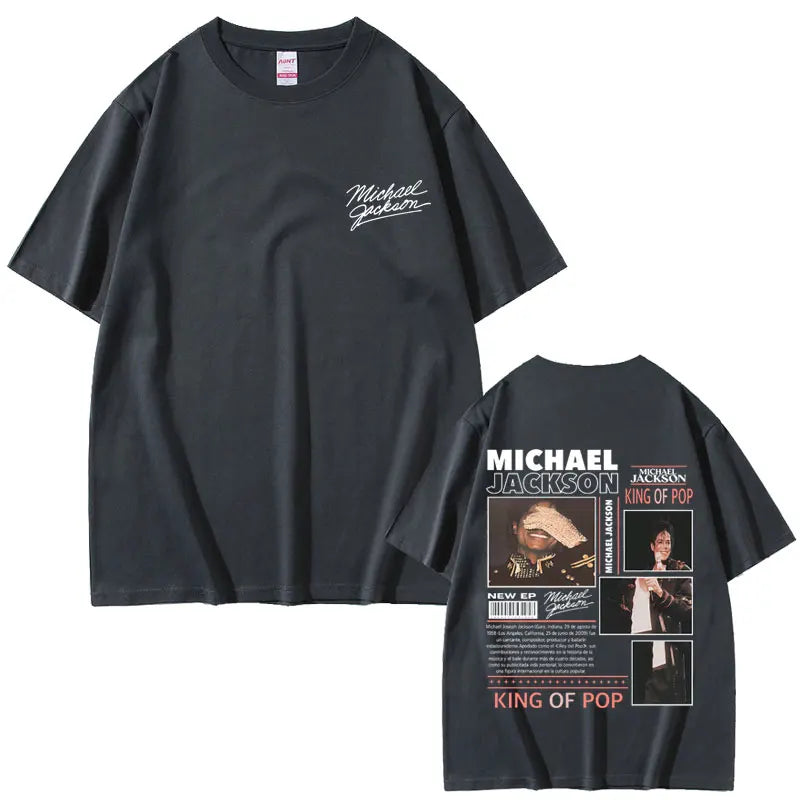 Classic Retro Michael Jackson King of Pop T-shirt Men Women Vintage Gothic Rock T-shirts Men's Hip Hop Punk Oversized T Shirts
