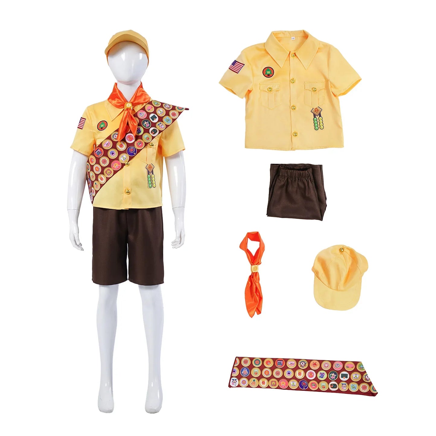 Up Cosplay Costume, Little Boy Russell, Little Explorer, Anime Movie Character Performance Costume, Cosplay Costume Russell