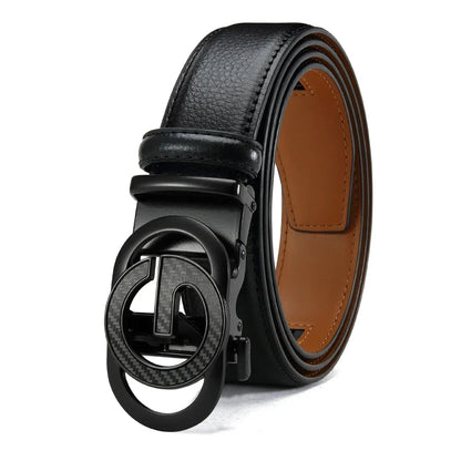 Men's Leather Belt Men's High-quality Metal Buckle Business Black Cowhide Men's Fashionable Casual Belt Women's Size