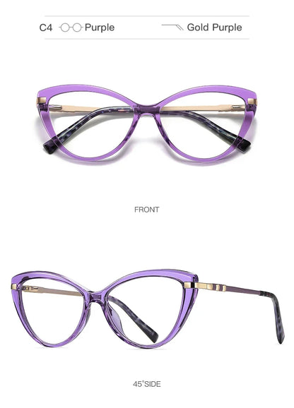 New Cat Eye Optical Glasses Women Myopia Prescription Glasses Hyperopia Reading Glasses Anti Blue Light Computer Eyewear