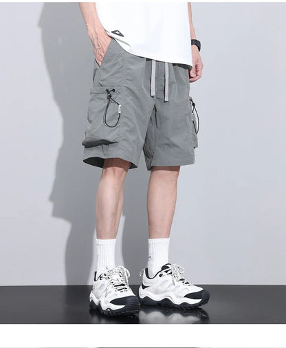 2024 Summer Thin Shorts for Men Cargo Pants Side Pockets Baggy Joggers Bermuda Knee Basketball Short Pant Male M-4XL