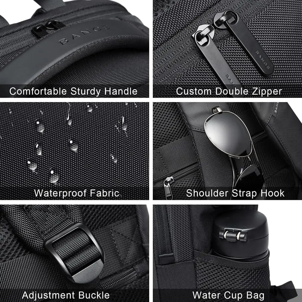 Lightweight 15.6 inch Laptop Backpack Waterproof USB Charge Port Multifunctional Travel Hiking School Bag Mochila for Men