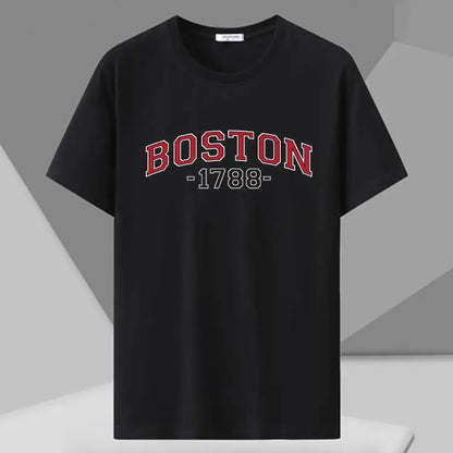 MenT Shirts Printed Tee Plus Size 110-180kg 5XL 6XL 7XL Black T-shirt Round Neck Short Sleeve Oversized Tops Big Men Clothing