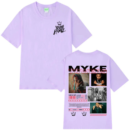 Rapper Myke Towers Graphic T-shirts Men Women Fashion Hip Hop Oversized T Shirt Comfort Cotton Short Sleeve T-shirt Streetwear