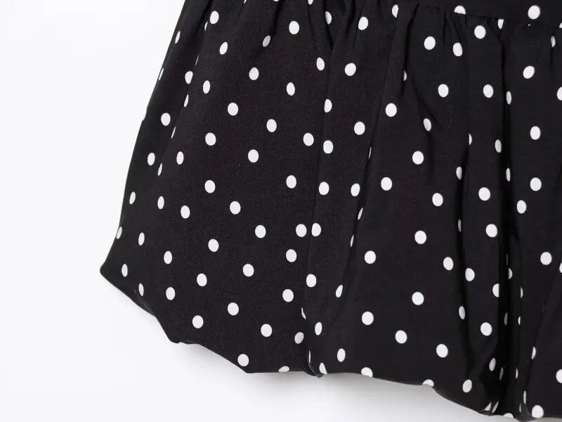 Women One Shoulder Sleeveless Polka Dot Mini Dress Ruched Waist Ruffle Hem Elegant Casual Party Short Dress Spring Summer