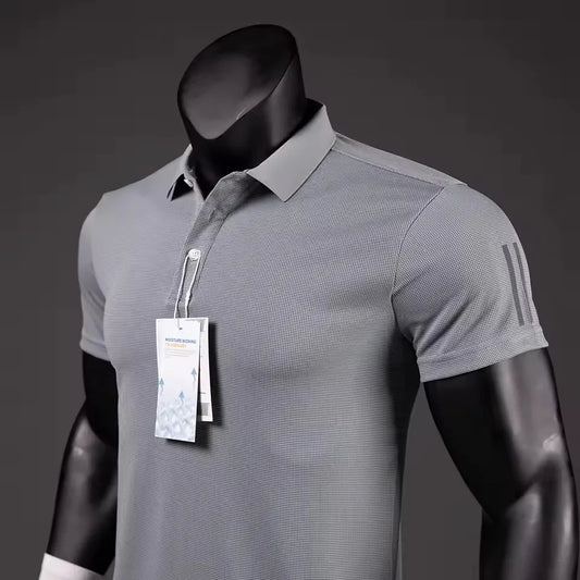 Polo Shirt Men Casual Solid Breathable Shirt Summer Sportswear Quick Dry Jerseys Tops Camisa Polo Shirts Reflective Strip Sleeve