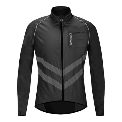 Windproof Cycling Jacket MTB Bike Jersey Outdoor Sport Cycling Windbreaker Rainproof Reflective Bike Clothing Navy Blue