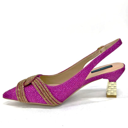 Black Hollow Design With Pointed Shoes And Fashion Three-Dimensional Bag Cozy Rhinestones Are Suitable For Parties