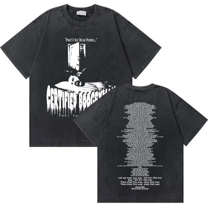 Washed Vintage Rapper Kendrick Lamar Good Kid Money Trees T-shirts Men Hip Hop Retro Oversized Tshirt Male Fashion Trend T Shirt