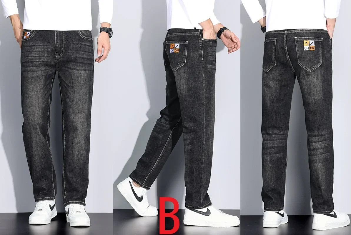 Big Tall Clothes Men's Jeans Extral Long Leg Length Straight Denim Pant Male Lengthened Trouser Slim Thin 190cm 200 Cm 120cm 110