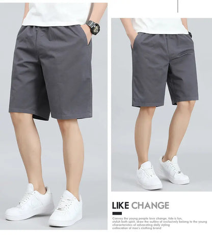 Men's Lightweight Cotton Summer Casual Shorts Loose Wide-Leg Fitness Exercise Work Shorts Comfortable Breathable
