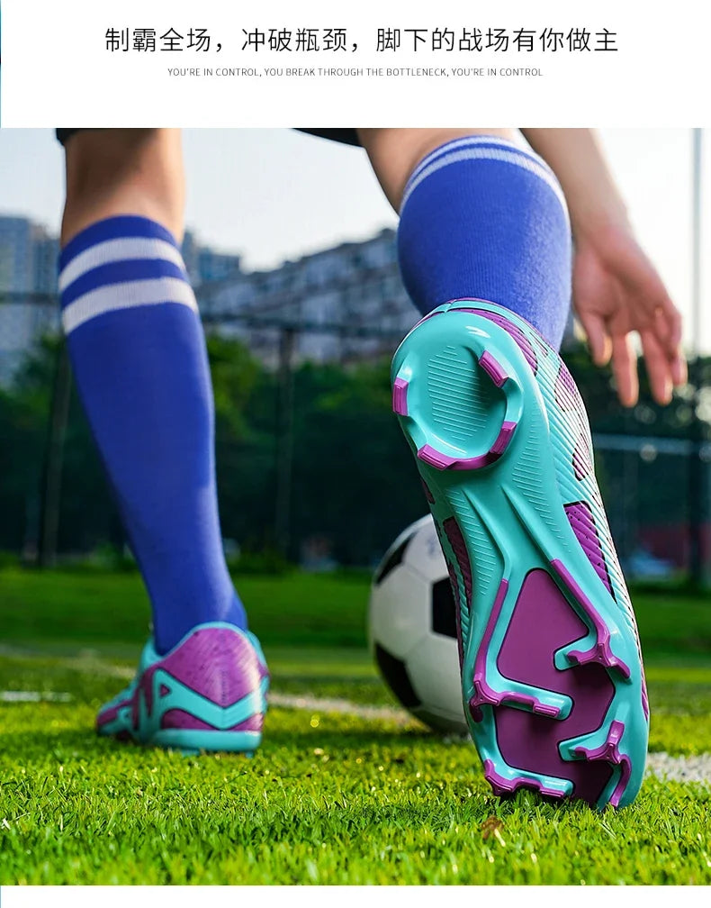 High Quality New Mens Soccer Shoes Society Ultralight Turf Soccer Cleats Kids Sneakers Training Football Boots Chuteira Campo