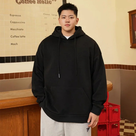 Men's Plus Size Sweatshirt 110-185KG Comfortable Cotton Casual Hoodies Autumn Winter Daily Outdoor Travel Tops Male Clothing
