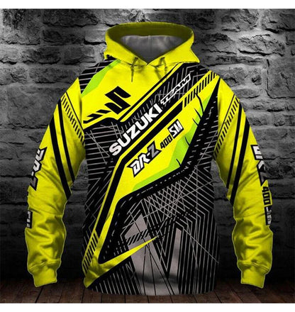 2026 Spring and Autumn Sportswear 3D printed men's and women's hoodies Hip-Hop street fashion motorcycle clothing