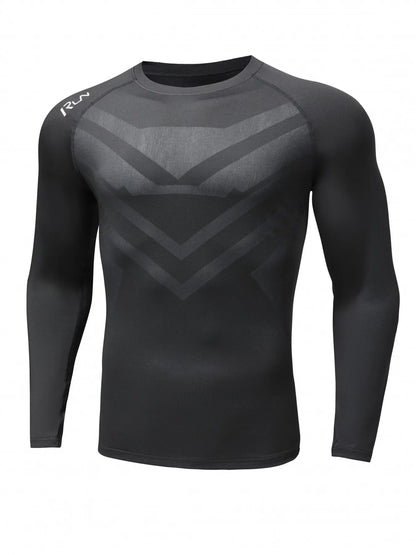 Men's Quick Dry Athletic Muscle Fit T-shirt, Men's Breathable Compression T-shirt, Comfy Top For Summer Sport