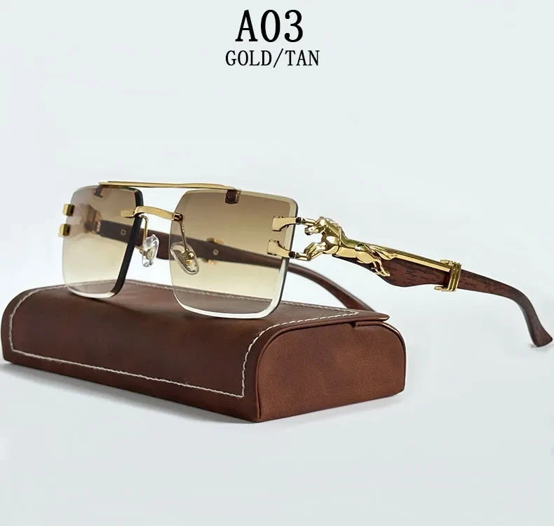 2023 Sunglasses Women Luxury Rimless Vintage Fashion Glasses Lunette Oversized Shades De Soleil Femme Gafas De Sol Mujer Lentes