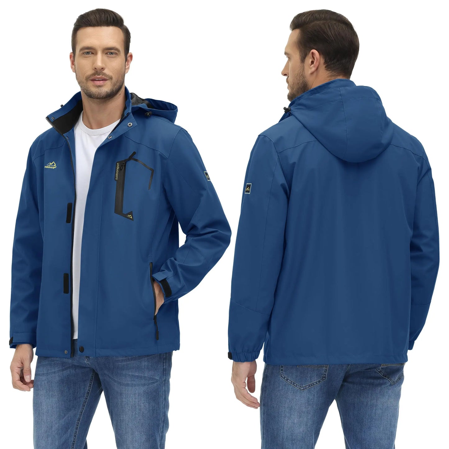 Spring Autumn Lightweight Jackets Mens Mesh Lined Waterproof Rain Jacket Outdoor Fishing Hiking Jacket Male Windbreaker