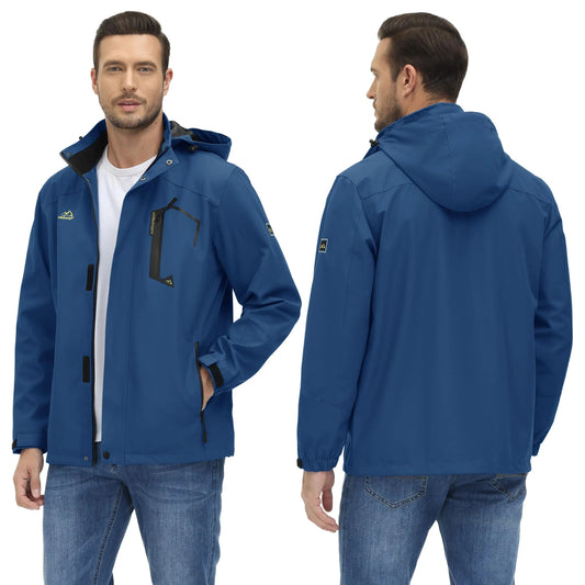Spring Autumn Lightweight Jackets Mens Mesh Lined Waterproof Rain Jacket Outdoor Fishing Hiking Jacket Male Windbreaker