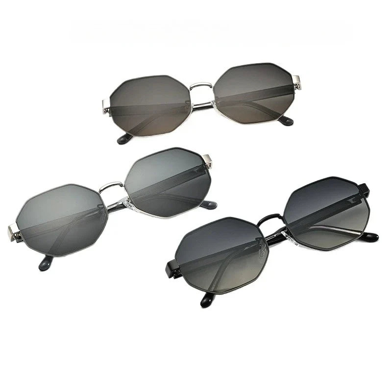 New Fashion Polygon Metal Frame Sunglasses  Women Sunglasses Men Luxury Brand Design Sun Glasses Women Mirror Gafas De Sol UV400