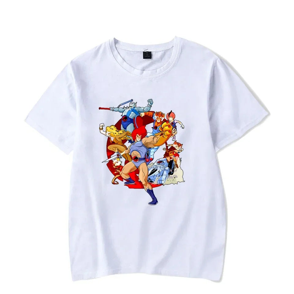 Luminous T-shirt Mens Fashion Casual Short Sleeve Round Neck Tops Mens Clothing Hipster Glowing ThunderCat T-shirt