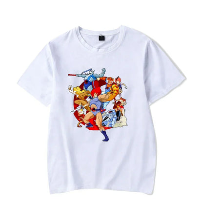 Luminous T-shirt Mens Fashion Casual Short Sleeve Round Neck Tops Mens Clothing Hipster Glowing ThunderCat T-shirt