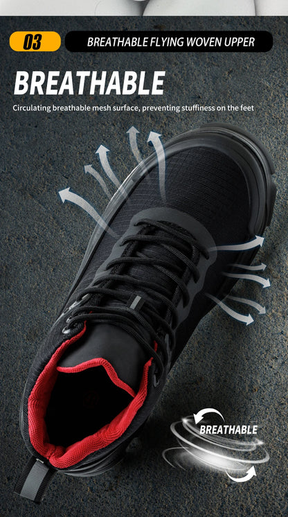 New 2026 Fashion Men Work Safety Boots Anti-smashing Industrial Work Shoes Sneakers Anti-sand Boot Outdoor Ankle Male Footwear