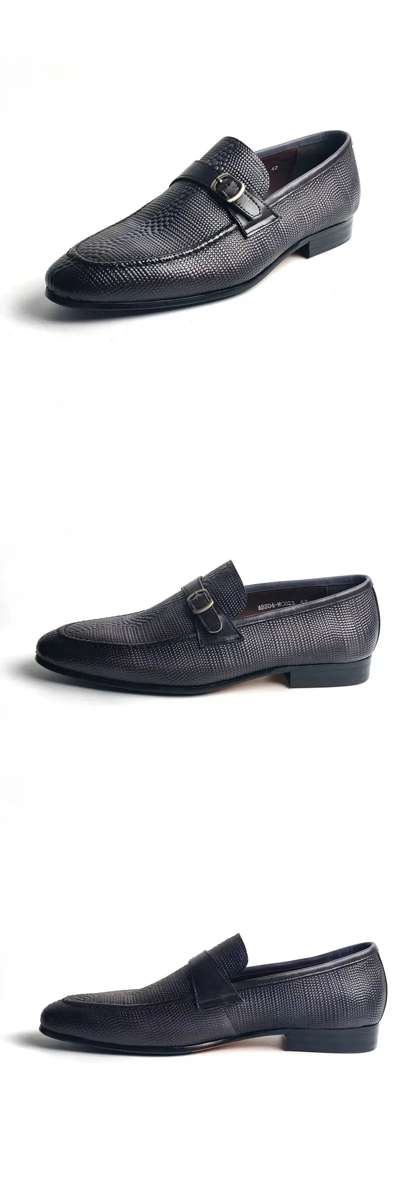 Luxury Men's Genuine Leather Loafers Buckle Slip-On Dress Shoes for Wedding, Party & Business Premium Comfort Casual Shoe