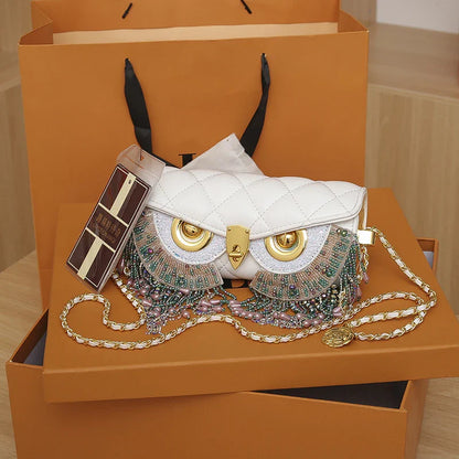 Cute Owl Bags for Women 2026 New Luxury Designer Handbag Fashion Tassel Crossbody Bag Leather Animal Print Shoulder Bag Woman
