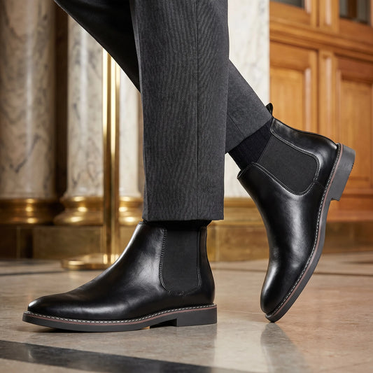 40~46 Chelsea Boots Men 2024 Brand Comfortable Fashion Leather Men Boots